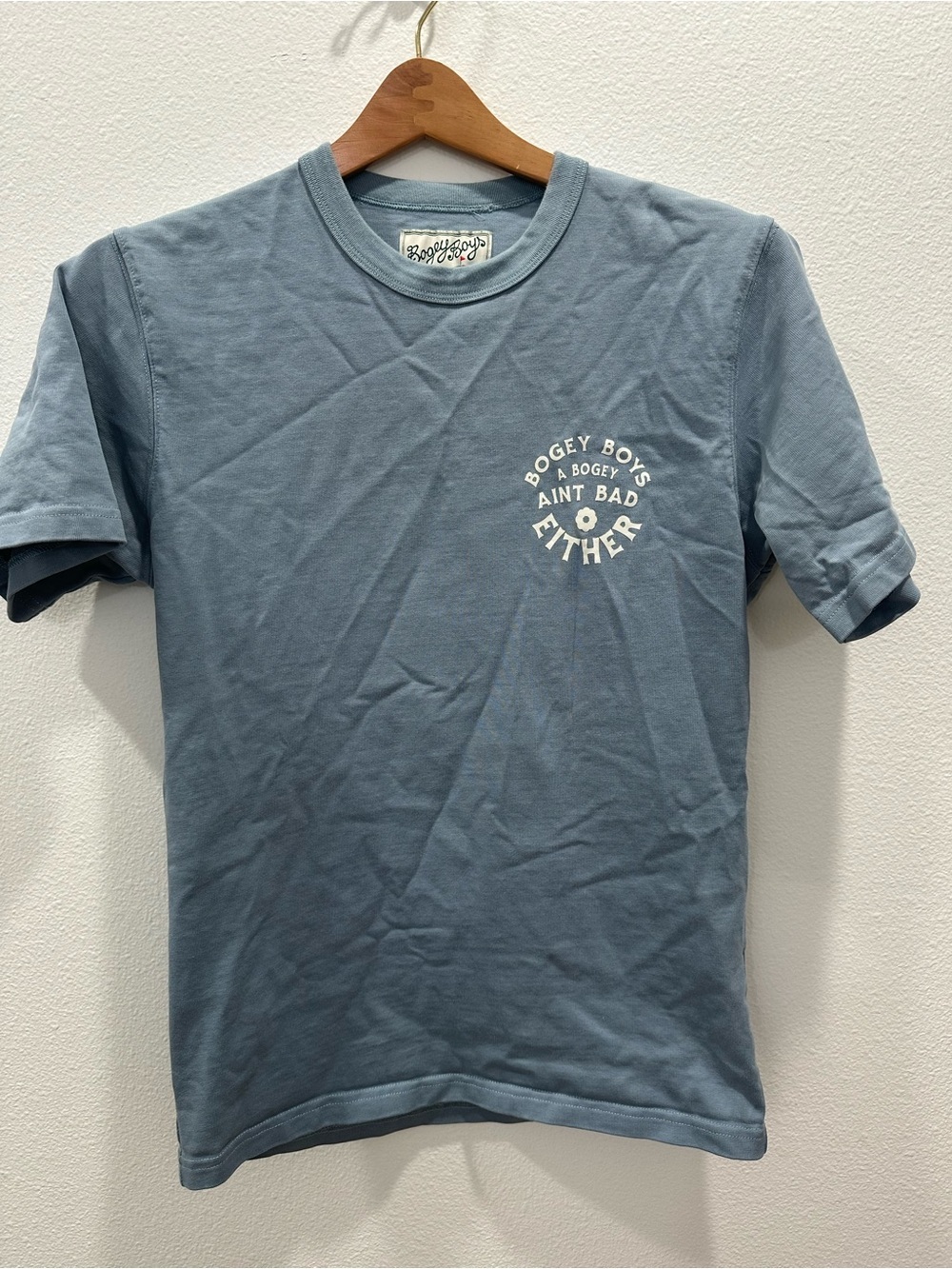 Men's Bogey Boys Short Sleeve Logo Tee- Slate Blue cotton small golf Macklemore